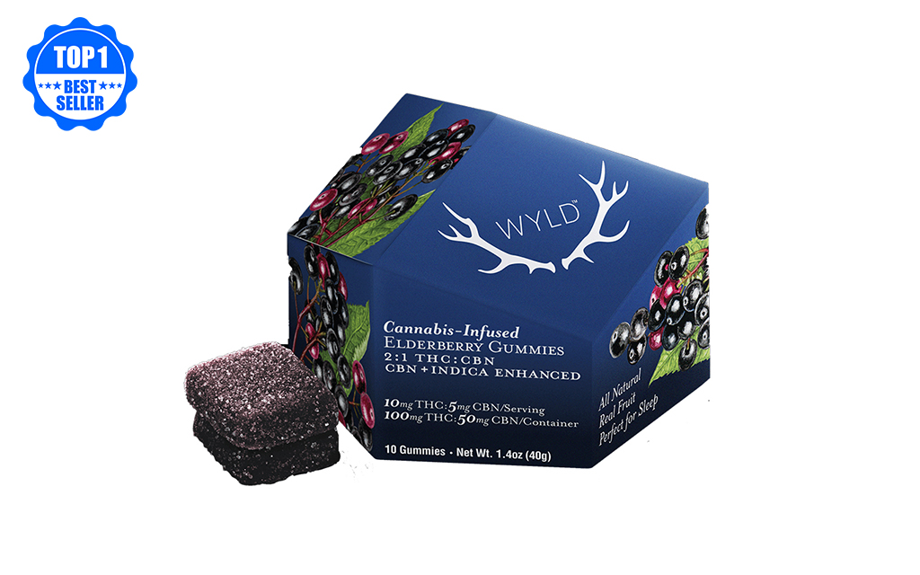 Arizona’s best selling edible Wyld-THC：CBN-2：1-Indica-Elderberry-Gummies-10-Pack-(100mg-THC,-50mg-CBN)