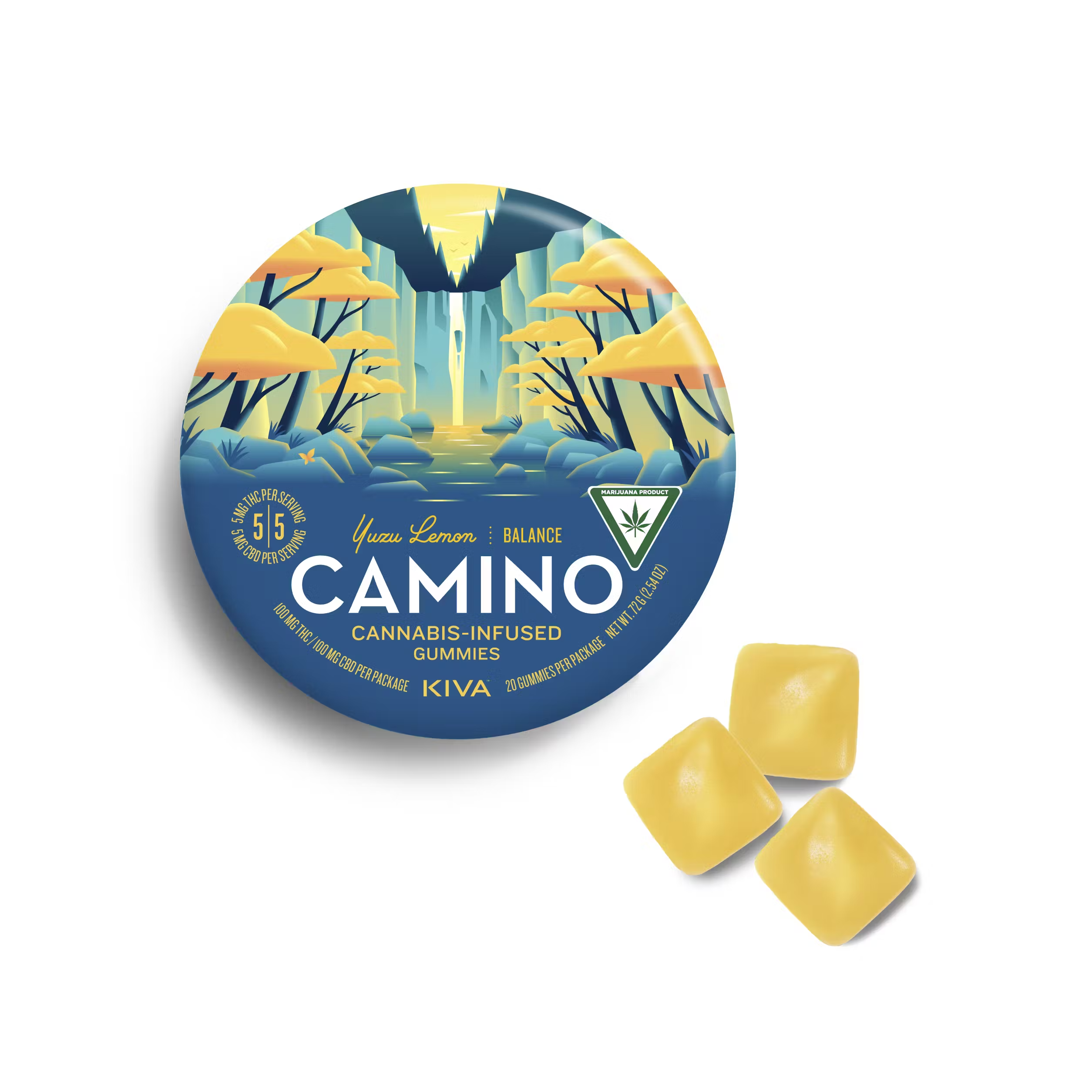 Camino – Balance - CBDTHC 55 Yuzu Lemon Gummies 20-Pack (100mg CBD, 100mg THC)