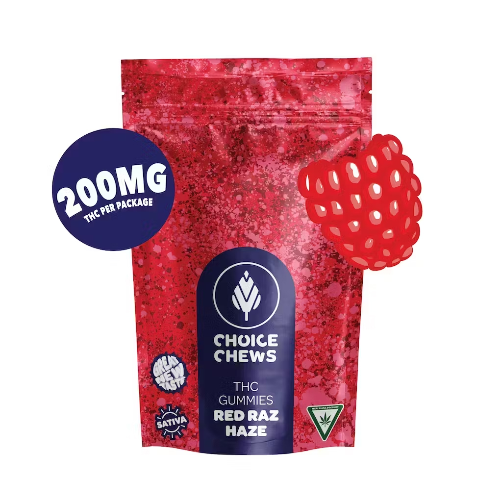 Choice – Red Raz Haze Gummies 10-Pack (200mg)