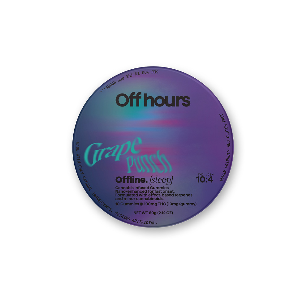 Off Hours – CBD-THC-CBN 2-10-3 Offline Grape Punch Gummies 10-Pack (20mg CBD, 100mg THC, 30mg CBN)