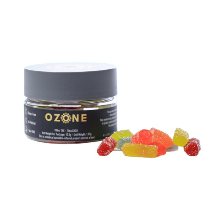 Ozone – Sativa Sour Assorted Gummies 10-Pack (100mg)