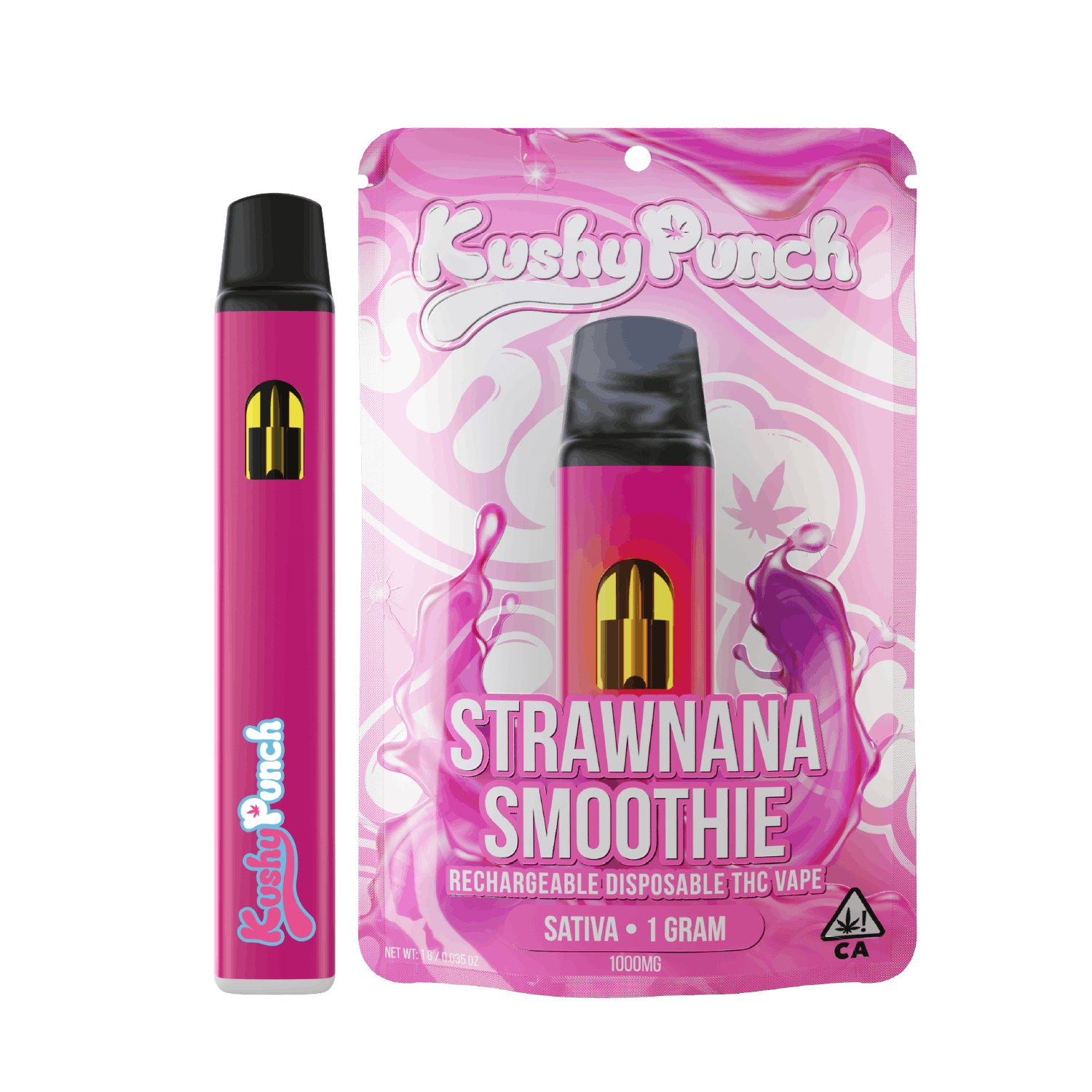 Kushy Punch Strawnana Smoothie Distillate Disposable (1g)