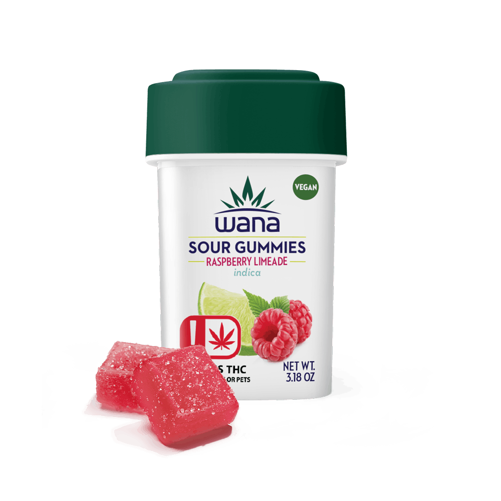 Wana – Classic - Indica Sour Raspberry Limeade Gummies 10-Pack (300mg)