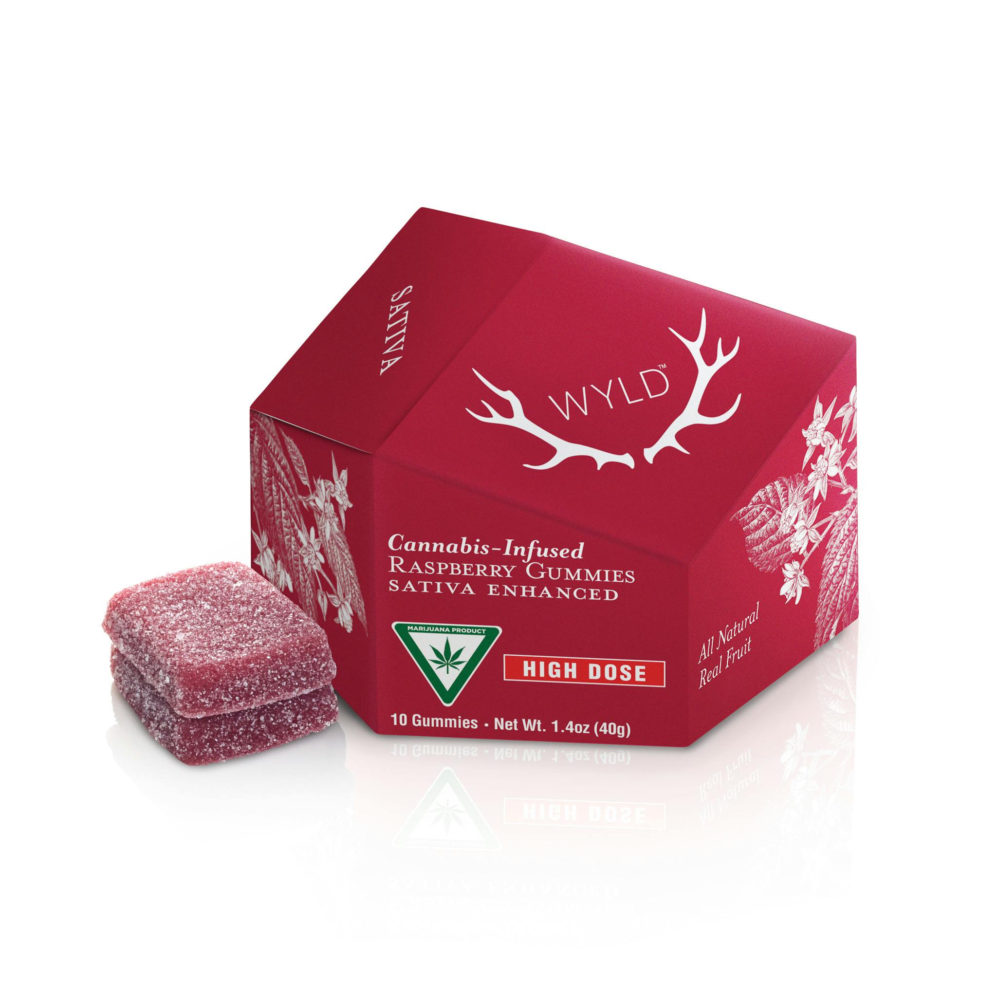 Wyld – Raspberry High Dose Gummies 10-Pack (200mg)