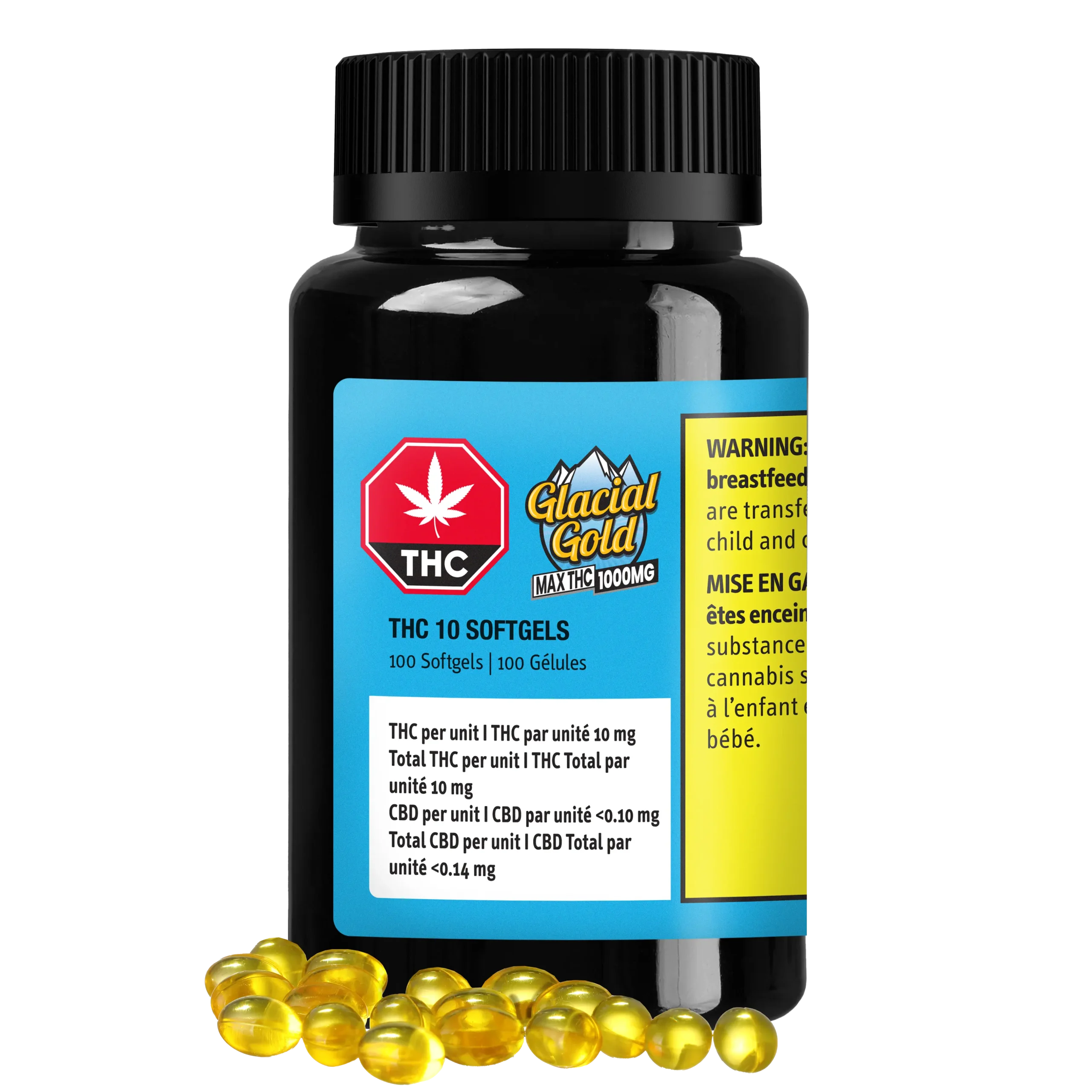 Glacial Gold THC Softgels 100-Pack (1000mg)